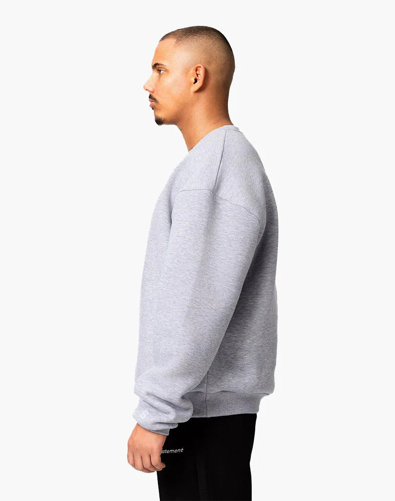 BASIC SWEATER (GREY MELANGE) - Image 3