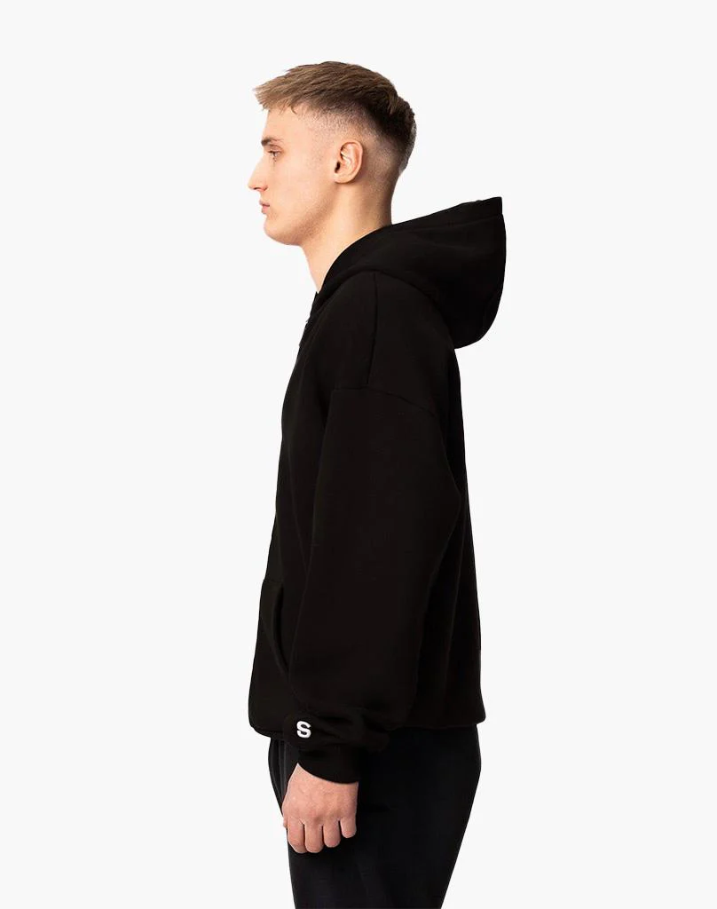 BASIC ZIP-HOODIE (BLACK) - Image 4