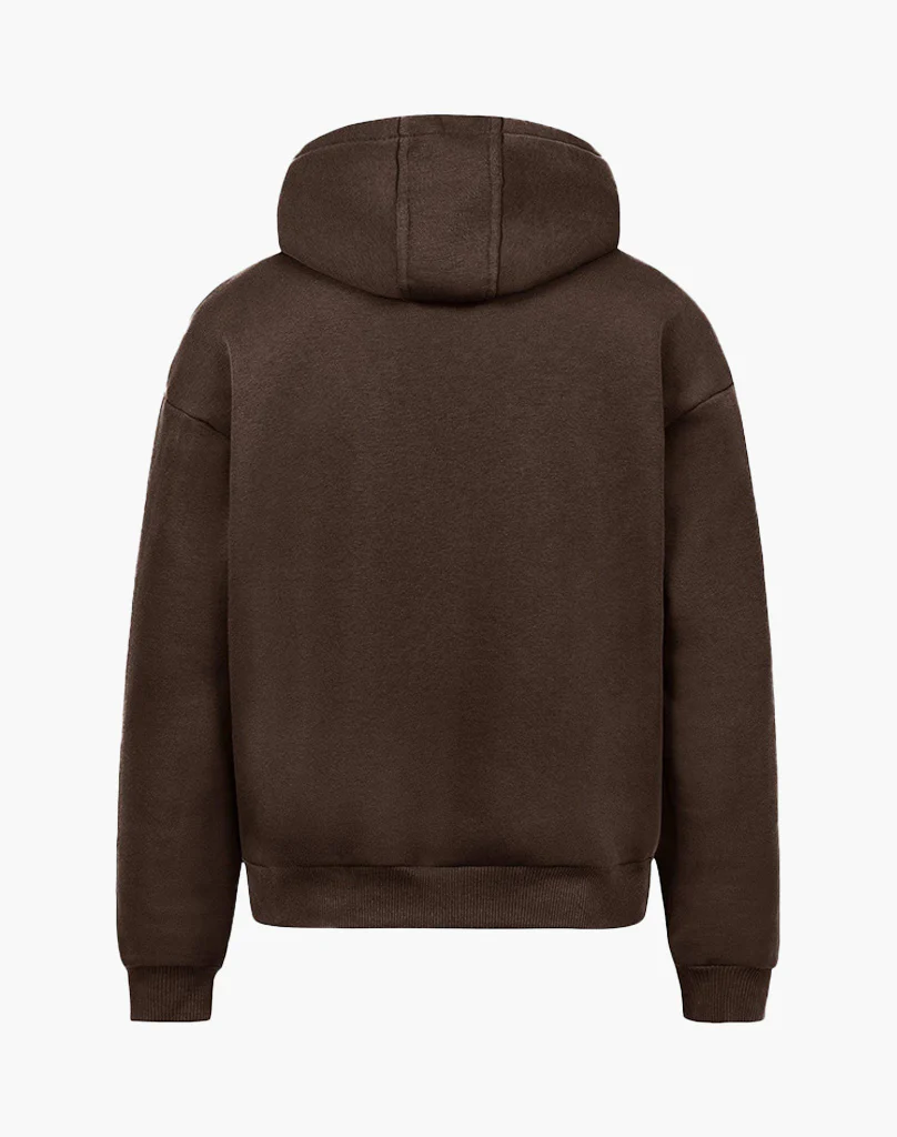 BASIC ZIP-HOODIE (BROWN) - Image 3