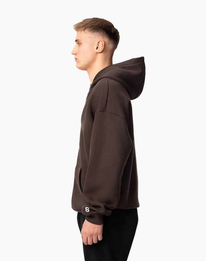 BASIC ZIP-HOODIE (BROWN) - Image 4