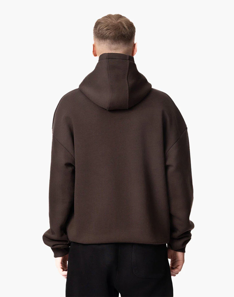 BASIC ZIP-HOODIE (BROWN) - Image 5