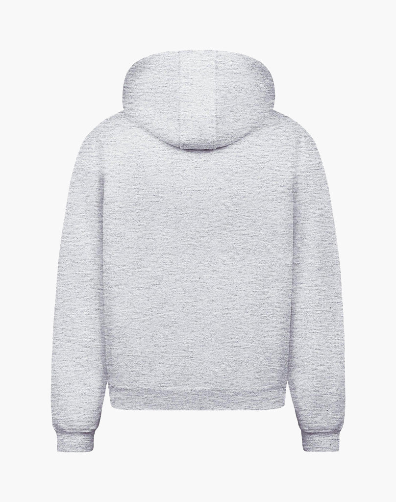 BASIC ZIP-HOODIE (GREY MELANGE) - Image 3