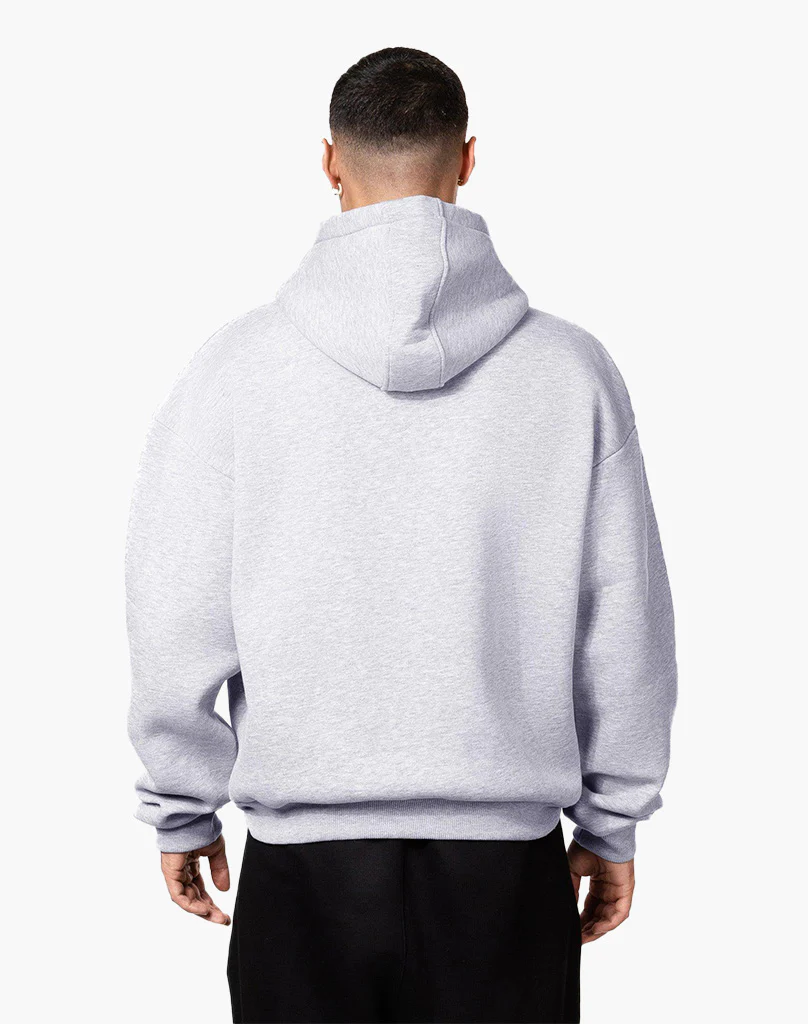 BASIC ZIP-HOODIE (GREY MELANGE) - Image 5