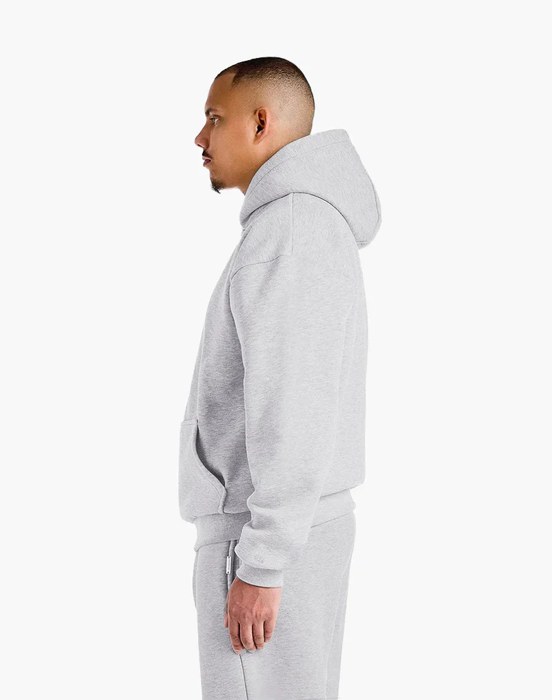 BASIC HOODIE (GREY MELANGE) - Image 5